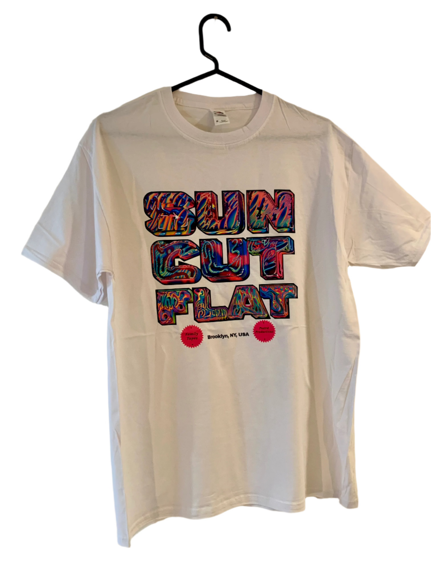 Sun Cut Flat - 90's Retro Logo Band T-Shirt (White)