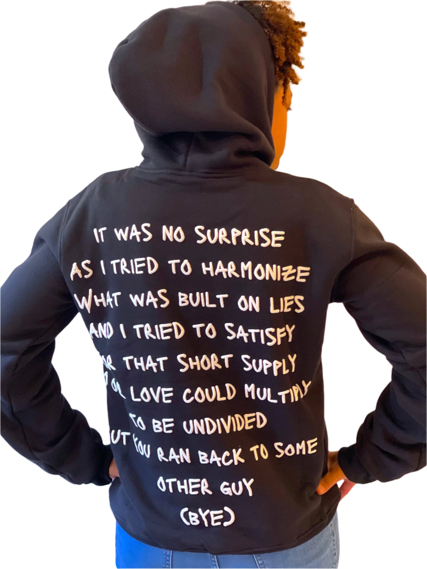 Sun Cut Flat - "Tried To Harmonize" Hoodie w/ Lyrics on Back (Black)
